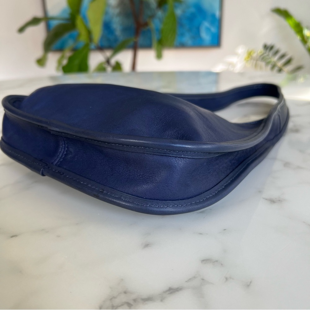 COACH Vintage Ergo Mini Zip 9020 Leather Shoulder Bag 1997 True Blue 90's USA - Picture 6 of 15
